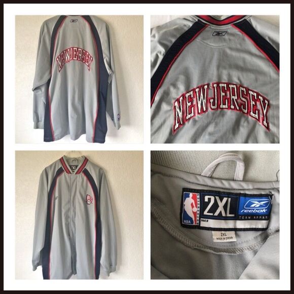 Vintage NBA NEW JERSEY NETS Reebok Warmup Jacket Sz 2XL Basketball Fans Apparel - Picture 1 of 12